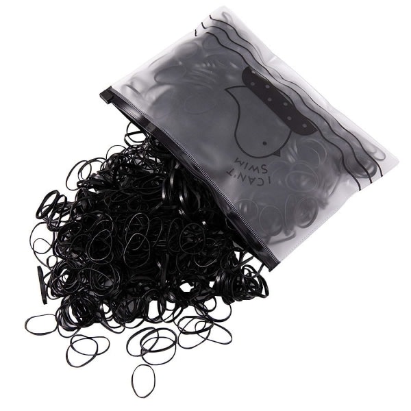 CDQ Förpackning med 1000 hårscrunchies, mini elastiska hårscrunchies