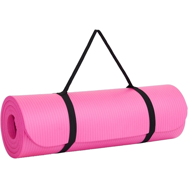 Joogamatto | Monikäyttöinen erittäin paksu vaahtomuoviharjoitusmatto | Venyttely, vastusharjoittelu ja terapia – Pilates, kuntosalilaitteet Pink
