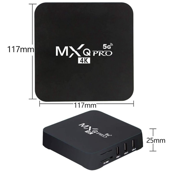 4K HDR Streaming Media Player för Android TV-box, 4 GB RAM 8 GB ROM Allwinner H3 -Core Smart TV-box