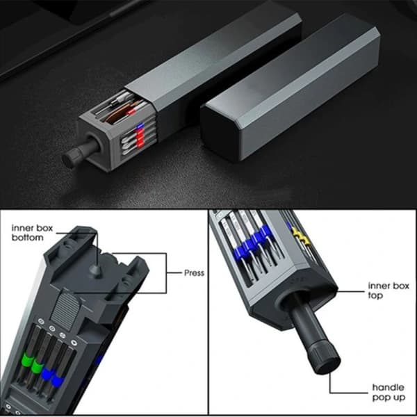 31-i-1 Magnetisk Præcisionsskruetrækker Bits Sæt Til PC Telefon Computer Laptop