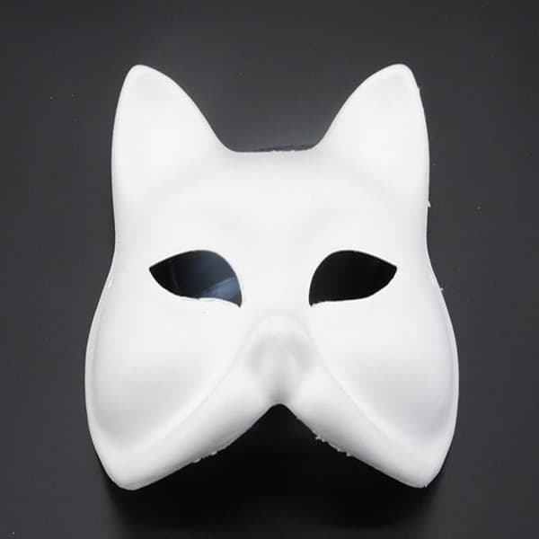 20 st Rävmasker Therianmasker av vitt papper för DIY-målning fox mask