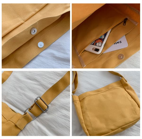 Canvas Taske Mode Messenger Taske Studenter Skuldertaske-tfrf