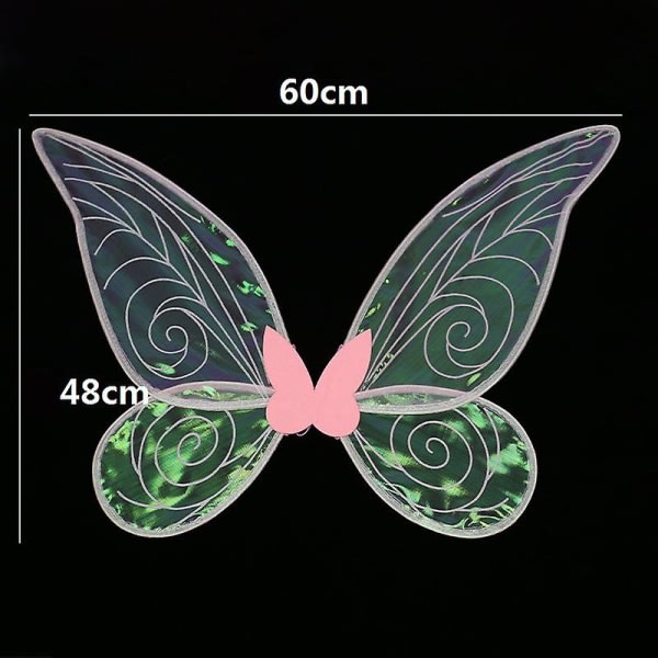 Vikbara Butterfly Fairy Wings för flickor Halloween C