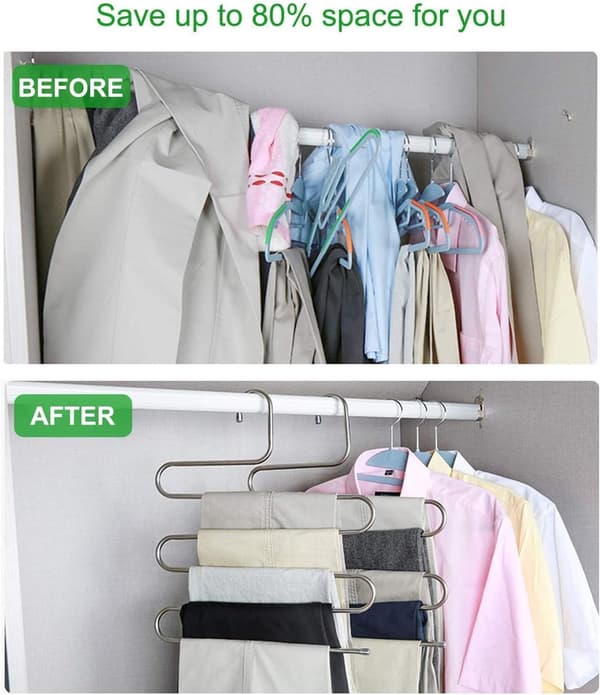 3 - Clothes Hanger - Wardrobe Organizer - Drying Rack - Non-slip - S - shaped - Multifunctional