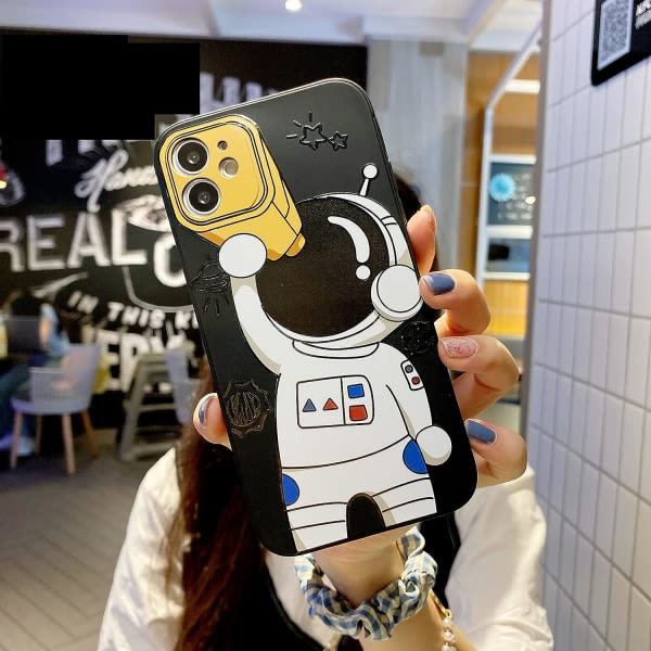 Sød iPhone 14 cover, Cartoon Cool Astronaut Space Stylish Des