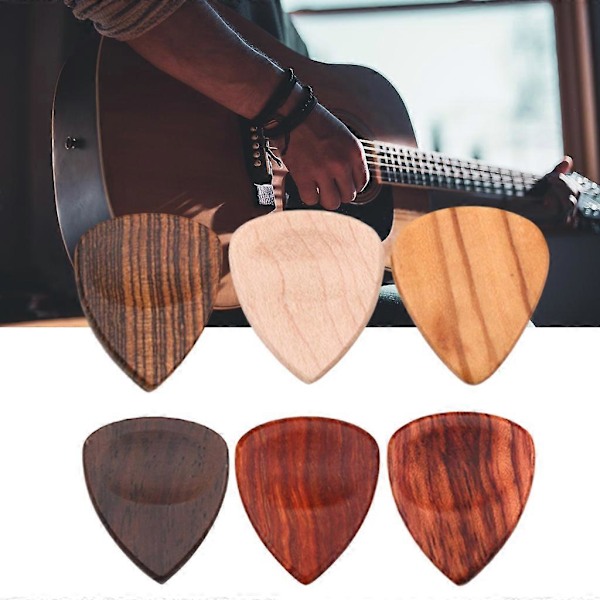 Træ Akustisk Guitar Plektrum Hjerteformet Guitar Plektrum Let at Bruge