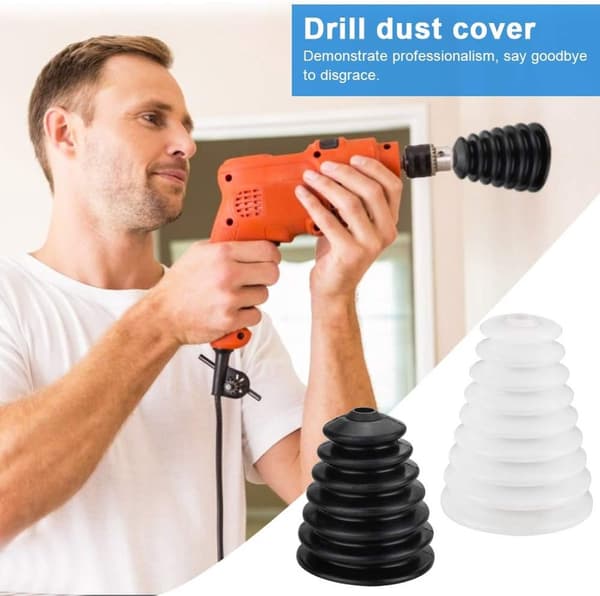 2 - pieces - Drill Dust Trap - Drill Dust Cover - Drill Dust Collector - Drill Dust Separator - retractable - Rubber Dust Cap