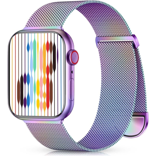 Metallbånd-kompatibel med Apple Watch -bånd 40 mm 38 mm 41 mm Colorful-WELLNGS Colorful 38/40/41mm Colorful