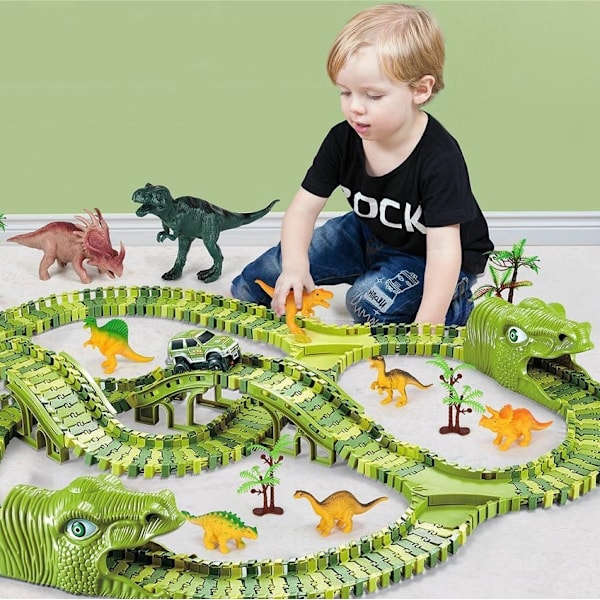 Stor Bilbane til Børn - Dinosaur Green Grön
