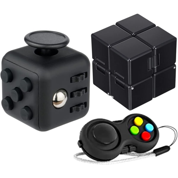 3 st Fidget Toy Bundle för ultimat stress relief , Infinity Cube och Controller - Perfekt kontorspresent för barn