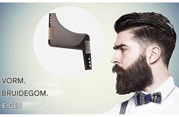 Beard Comb - Beard Shaping and Styling Stencil Tool - Shaping Tool - Black - 2 pieces