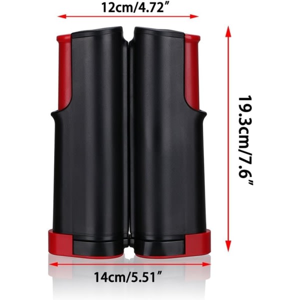 CDQ Infällbart byte av bordtennisnät, pingisnät och stolpe (röd, 5,57 fot) Röd
