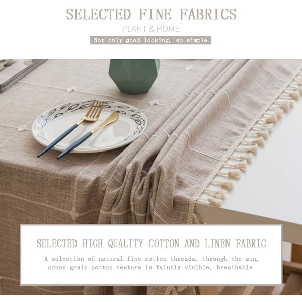 Rectangular Waxed Tablecloth, Outdoor, Stain Resistant, Washable