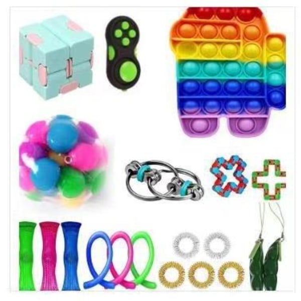 20 kpl fidget-lelupakkausta juhlalahjoja sensorinen pop it stressipallo
