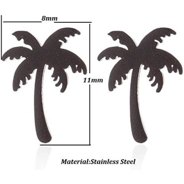 Heyone rostfritt stål Tiny Beach Palm Tree Stud örhängen sommarlovet smycken