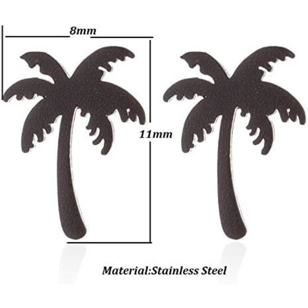 Heyone rustfrit stål Tiny Beach Palm Tree Stud øreringe sommerferie smykker
