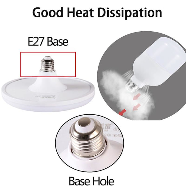 E27 LED-pære 220v LED-lampe Glødepærer 15/20/30/40/50w 60w UFO-spotlights Bombillas Ampull LED-lamper til hjemmebelysning Hvit 15w Kald hvit CDQ