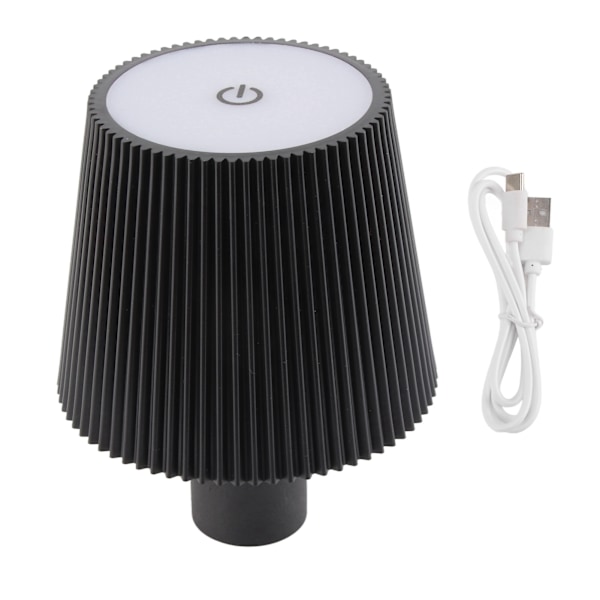 Vinflaske LED-lampe trådløs vanntett bordlampe 2000mAh oppladbar nattlampe for utendørsbarer restaurant svart 0.5