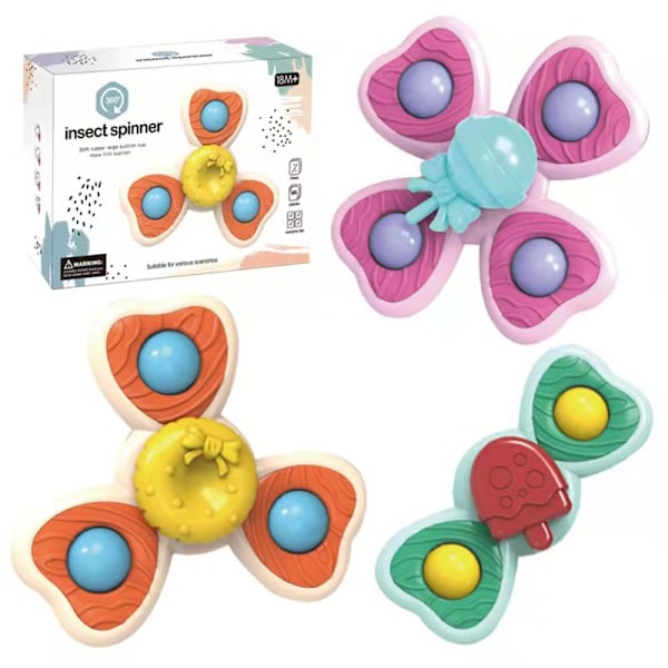 Snurrende Kule for Barn, Godteri Sugekopp Snurrende Kule Snurretopp Baby Fidget Snurretopp Bade Sugekopp Leke