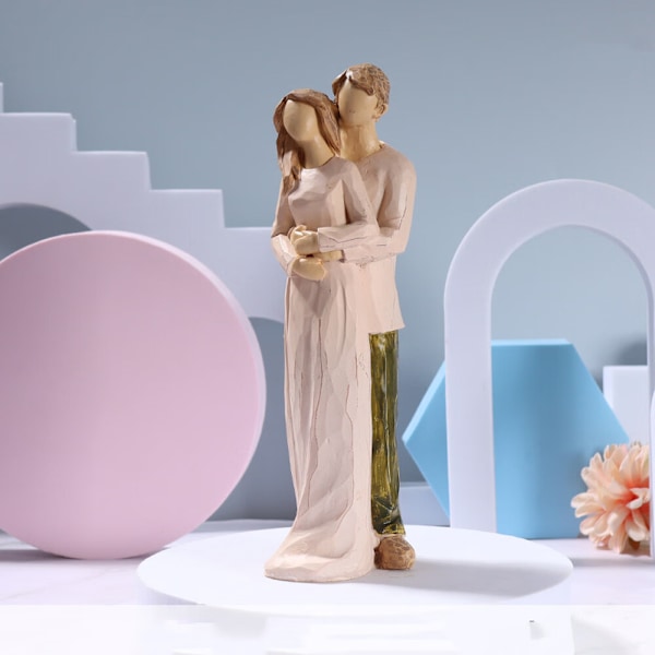 Brudpar Staty Bröllopstårta Toppers, Brud och Brudgum Figur