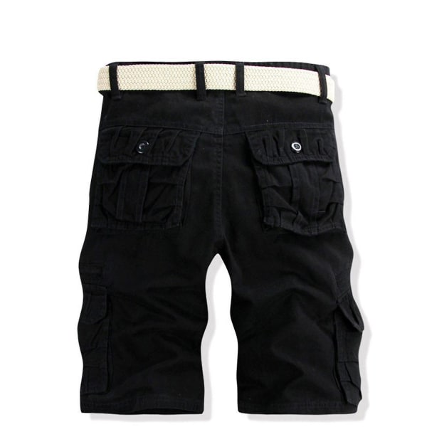 Mode Man Overalls Solida Casual Korta Byxor Svart 33 zdq