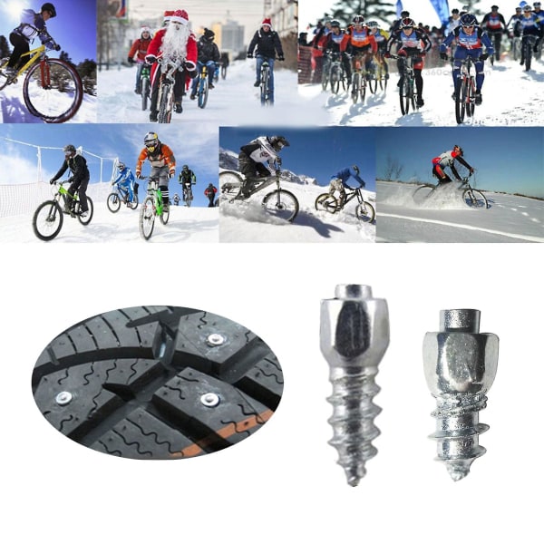 100 st Cykeldäck Dubbar Snöspikar Halkfria Skruvdäckspik B B