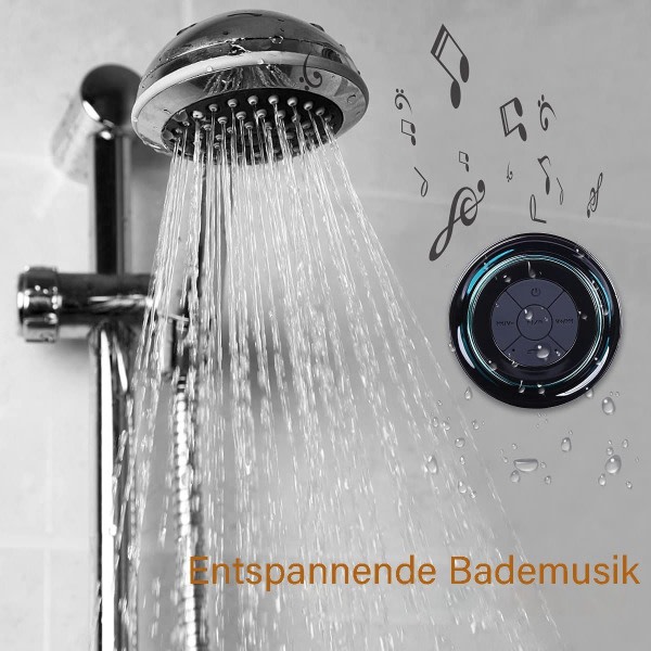 Bluetooth duschhögtare, bärbar, vattentät, med radio FM