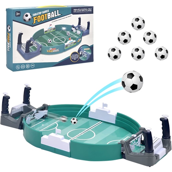 Mini Bordfodboldspil, Bordfodboldspil med 6 Fodbolde, Interaktivt Brætspil til Børn og Voksne