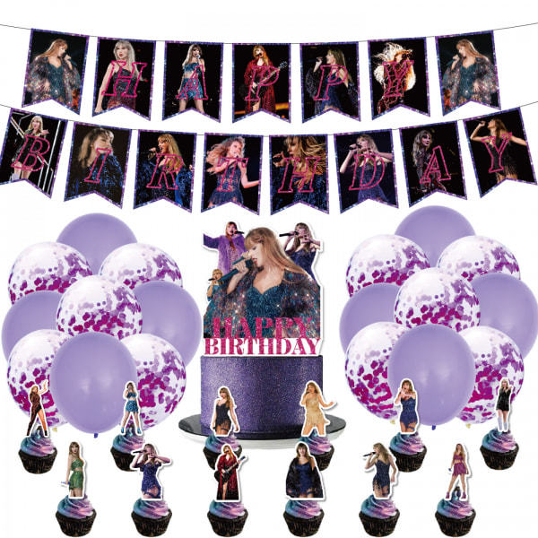 Taylor Singer Kagedekorationer, Cupcake Toppers til Swift Fødselsdagsfest Tilbehør 25 stk kort