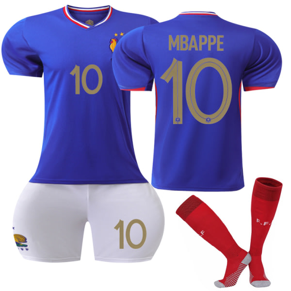 France Home Fotbollströja sæt nr 10 Mbappe voksen XL adult XL