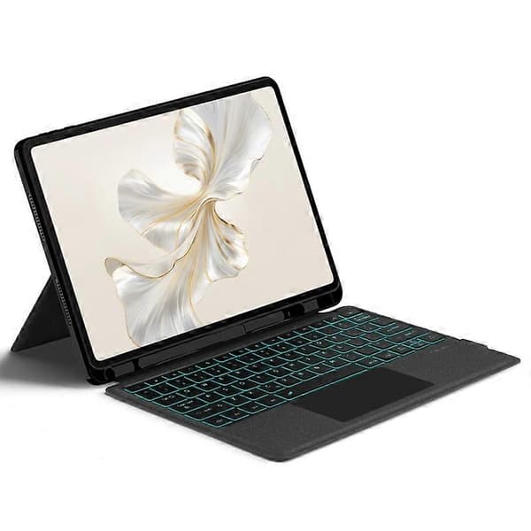 Til Honor Pad 9 Læderetui + Bluetooth-tastatur med baggrundsbelyst touchpad - Perfekt_tfrf