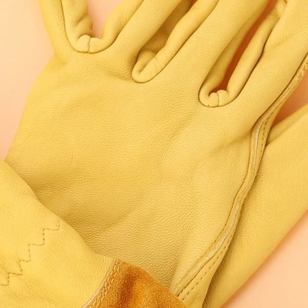 (Yellow/M size pair) Long Leather Gardening Gloves
