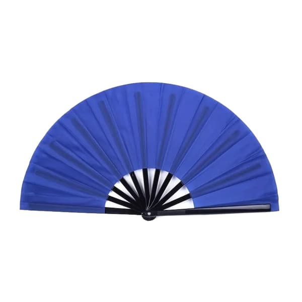 Blå Solfjäder - Enfärgad - Extra Stor 33cm - Teater - Plastbas Dark blue Mörkblå