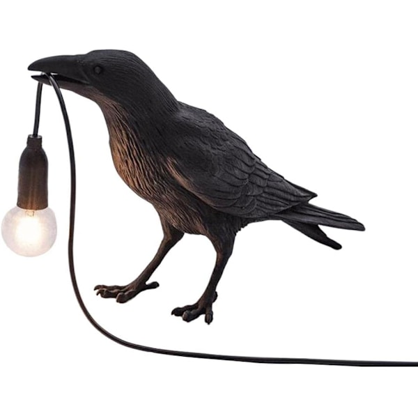 Lyckobringande fågel dekorativ kråklampa fågel bordslampa kreativ djurformad lampa sovrum sänglampa vägglampa dekorativ lampa - svart bordslampa