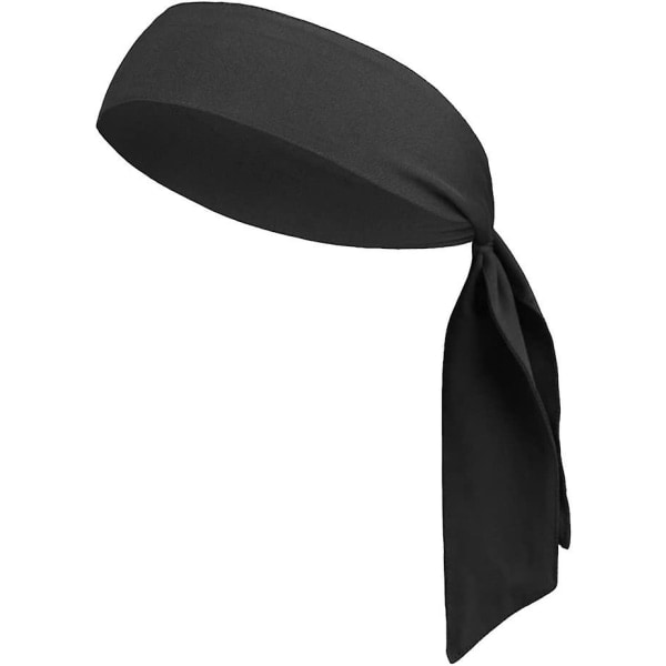 Justerbart sportpannband Anti-halk hårband för män nainen Tennis pannband Snabbtorkande Andas, svart