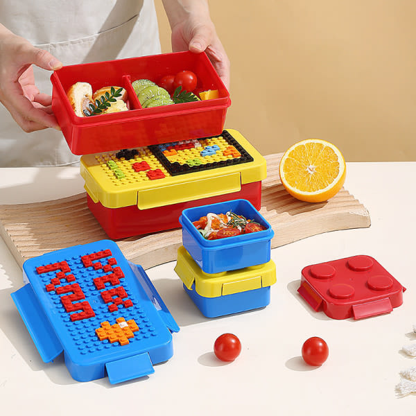 Kreativa byggklossar DIY Pixel Building Bento Box Lunchbox C one size