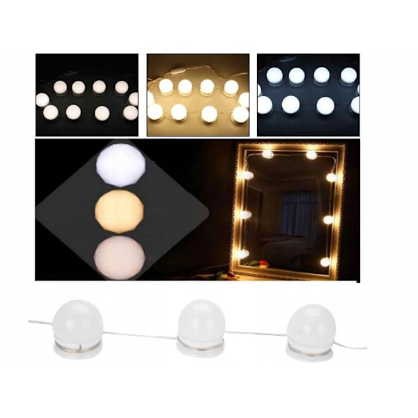10 kpl LED-valoja meikkipeiliin meikkipöytään - Kiinnitetään peilin ympärille 282
