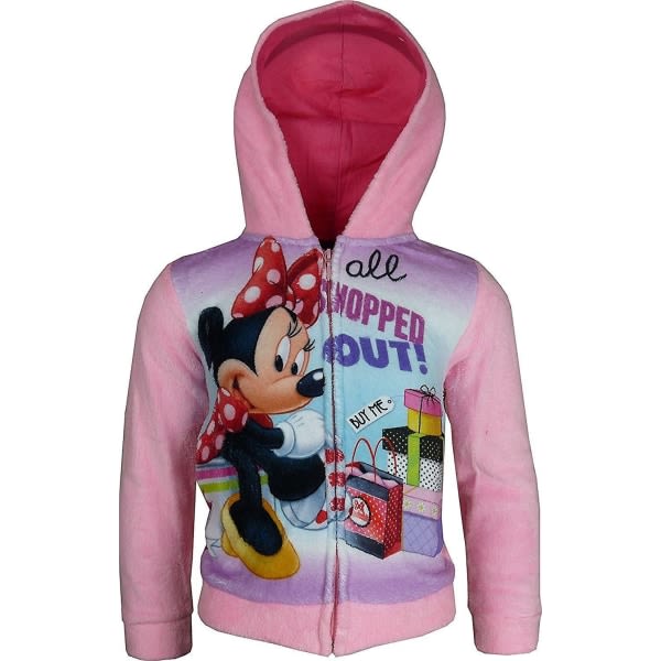 Disney Minnie Mouse Girls fleece tröja med luva och hel dragkedja Rosa 8 år / 128 cm