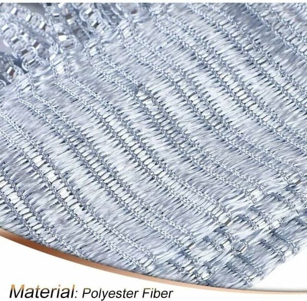 White Sequin Mosquito Net Curtain - 100x200 cm - Polyester with Silver Thread - Decorative Door Curtain Against Insects