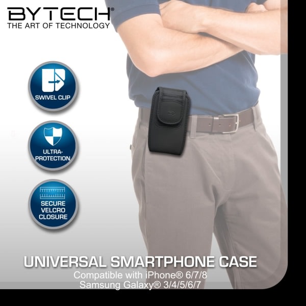Bytech Large Vertical Universal Smartphone Hölster Case – Kompatibel med iPhone 6, iPhone 7, iPhone 8, Samsung Galaxy 3, Samsung Galaxy 4