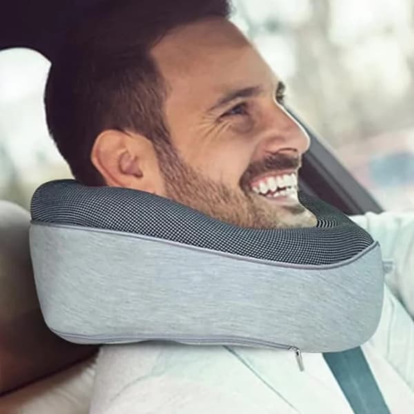 Icke-deformerbar flygplansnackkudde Resenackkudde Slitstark U-formad resenackkudde i memory foam light gray