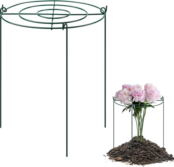 Pionstöd och växtstöd med ringbåge och 3 ben, 3-pack (45 cm)
