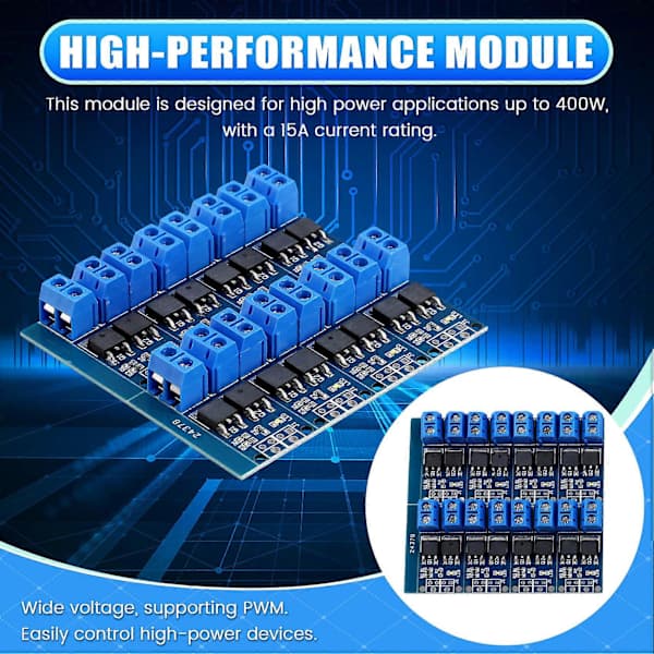 20 stk. 15A 400W MOSFET Trigger Switch Drive Modul PWM Regulator Kontrolpanel_tfrf