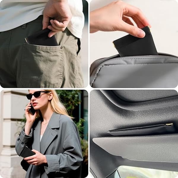 Soft Glasses Cases 3-pack - 18.5x9 cm - Black PU Leather - With Snap Closure - Scratch-resistant & Portable - Unisex