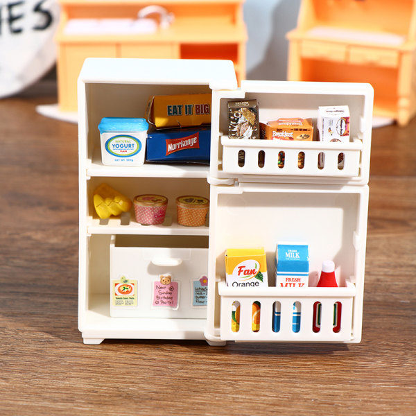 16st/ Set 1:12 Dockhus Frys Modell Vit Kylsk?p Kitc white One Size