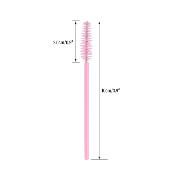 300 stk. engangs øjenvippebørste, engangs mascara-applikatorer (pink)