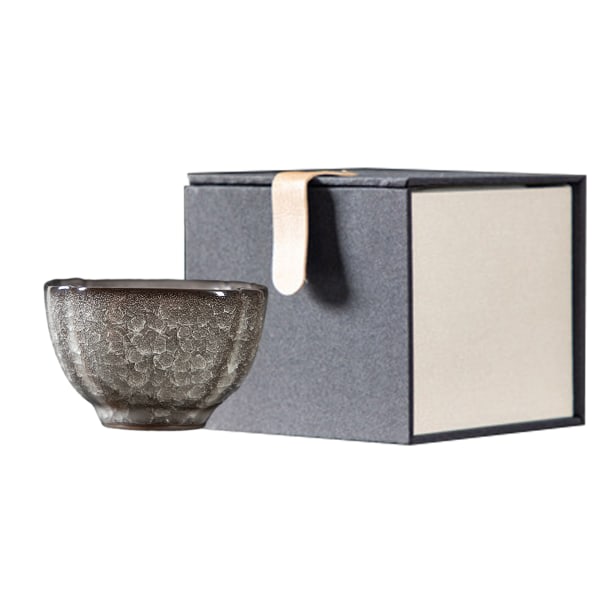 CDQ Svart og grå ugnsvänd keramisk enkeltkopp, mästerkopp, te
