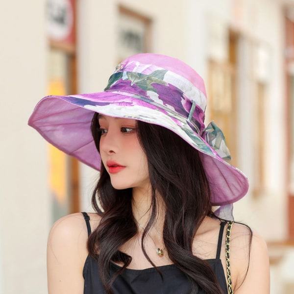 Bredbrättad Bowlerhatt Elegant Strandhatt
