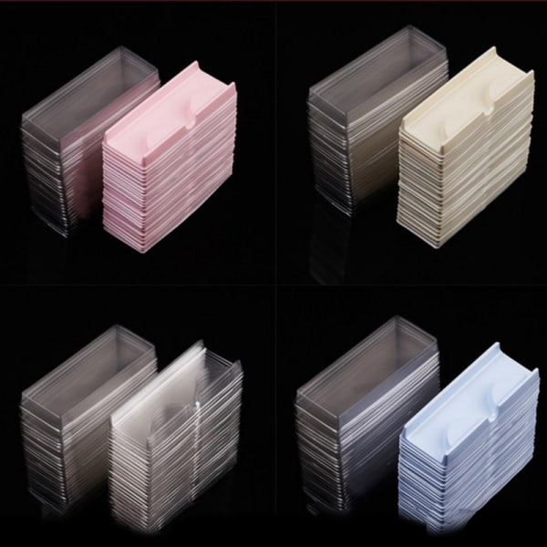 50st fransbrickor plasttriangelgenomskinlig minkfranshållare e Pink