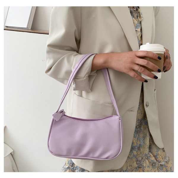 Skuldertaske Læder Håndtaske LILLA purple